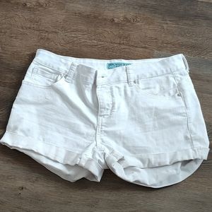 Stretch white jeans shorts